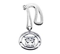 XLTEAM Lässige Halskette Anhänger Satan Siegel GREMORY Runde Halskette Kette Frauen Silber Farbe Statement Halsketten Schmuck colar feminino N3329S03 Party Schmuck Geburtstagsgeschenk