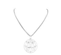 XLTEAM Lässige Halskette Anhänger Siegel von Barbatos Siegel Satan Paimon Sceal Kette Halsketten Baphomet Silberfarbe Häute Hemd Schmuck N8045S03 Party Schmuck Geburtstagsgeschenk