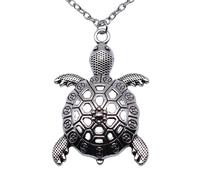 XLTEAM Lässige Halskette Anhänger Vintage Halskette mit großem Schildkrötenanhänger für Männer und Frauen lange Kette Schmuck Zubehör Party Schmuck Geburtstagsgeschenk