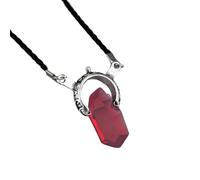 XLTEAM Neutrale Halskette Anhänger Dmc Devil Maycry 5 Dante Anhänger Halskette Rot & Blau Edelstein Lange Seilkette Vintage Geschenke für Frauen und Männer Verstellbare Schmuck Geschenk