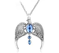 XLTEAM Neutrale Halskette Anhänger Ravenclaw Lost Tiara Krone Blau Kristall Krone Anhänger Magie Schule Kette Film Verstellbar Schmuck Geschenk Geburtstagsgeschenke