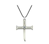 XLTEAM Neutrale Halskette Anhänger Retro Punk Comic Halskette für Männer und Frauen Metall Halsband mit Mihawk Kreuz Schmuck für Männer Anhänger Ketten Geschenk Verstellbarer Schmuck Geschenk