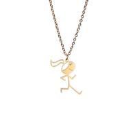 XLTEAM Neutrale Halskette Anhänger Schweinsschwanz Anhänger für Frauen und Männer Halskette Hohle Strichmännchen Party Minimalistisch Punk Mode Verstellbarer Schmuck Geschenk Geburtstagsgeschenke