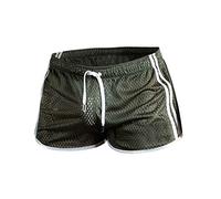 Xmiral Badehose Herren Transparent Mesh Schnelltrocknend Mini Boxershorts Atmungsaktiv Beach Schwimmshorts mit Kordel(Grün,M)