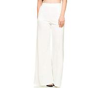 Xmiral Damen Hohe Taille Einfarbig Hose mit Weitem Bein Slim Fit Arbeitshose Elastische Taille Anzughose Arbeitskleidung(Weiß,3XL)