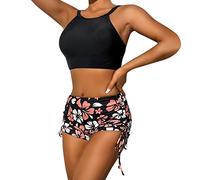 Xmiral Frauen Blumendruck Bikinis Badeanzug Sexy Push Up Bikini Set Zweiteilige Strand Badeanzug Bademode Jungen