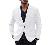 Xmiral Herren D黱n Jackett Outwear Umlegekragen Einfarbig Sport Shirt mit Tasche Slim Fit Wanderjacke Formal Gesch鋐t Arbeitspl鋞ze Mantel(b Wei?XXL)