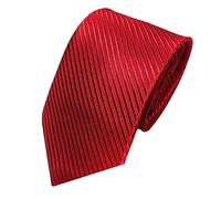 Xmiral Herren Krawatte Klassische Jacquard Gewebte Streifen Passen für Arbeit Lässig Party Hochzeit (Rot)