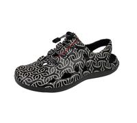 Xmiral Herren Wasserschuhe, Gummi Strand Sandalen Unisex Sommer Loch Schuhe Urlaub Walking Sandal Bequeme Weiche Atmungsaktiv Indoor Outdoor Flach Wasser Sommerschuhe(Schwarz,42 EU)