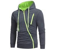 Xmiral Kapuzen-Pullover Herren Einfarbig Lose Kapuzensweatshirt Hoodies (M, y Dunkelgrau)