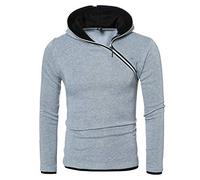 Xmiral Kapuzen-Pullover Herren Einfarbig Lose Kapuzensweatshirt Hoodies (XL, X Grau)