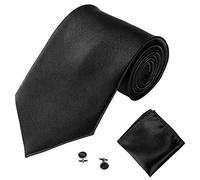 Xmiral Klassische Krawatte Herren Party Einstecktuch Taschentuch Manschettenknopf 3 ST蹸KE(A)