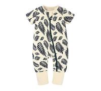 Xmiral Kleinkind Kinder Unisex Cartoon Strampler Jungen Mädchen Kurzarm Overall Neugeborenen Schlafanzug Nachtwäsche(Beige,18 24 Monate)