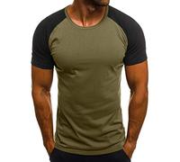 Xmiral T-Shirt Herren Tops Einfarbig Tarnen Drucken Kurzarm Rundhals Tops Sweathshirt Atmungsaktiv Hemden Outwear für Männer(Armee Grün,XXL)
