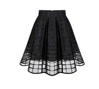 Xmiral T黮lrock Damen Organza R鯿ke Hohe Taille Rei遶erschluss Frauen Unterkleid Unterrock(M,Schwarz)