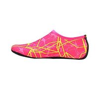 Xmiral Wasserschuhe Damen Gummisohle Drucken Laufschuhe Trocknend Badesandale Schwimmschuhe Wasserdicht Barfu?Schuhe f黵 Pool Surfen Yoga rutschfest Badelatschen(Rosa rot,38-39 EU)