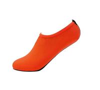 Xmiral Wasserschuhe Damen Gummisohle Einfarbig Laufschuhe Trocknend Badesandale f黵 Pool Surfen Yoga Schwimmschuhe Wasserdicht Barfu?Schuhe rutschfest Badelatschen(Orange,38-39 EU)