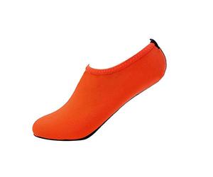 Xmiral Wasserschuhe Damen Gummisohle Einfarbig Laufschuhe Trocknend Badesandale f黵 Pool Surfen Yoga Schwimmschuhe Wasserdicht Barfu?Schuhe rutschfest Badelatschen(Orange,38-39 EU)