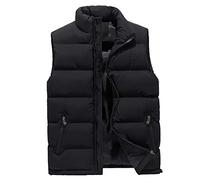 Xmiral Weste Jacke Herren Mäntel Wintertasche Pure Color Weste Top (XXL,Schwarz)