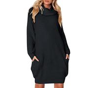 Xmiral winterkleid Damen wollkleid Damen Winter Schwarz, XL