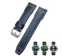 XMKT 20 mm 21 mm Rindsleder-Armband, geeignet für IWC-Fliegeruhren, Portugieser-Armbänder, Mark 18, weiches blaues Armband(Blue White Pin,20mm)