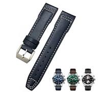 XMKT 20 mm 21 mm Rindsleder-Armband, geeignet für IWC-Fliegeruhren, Portugieser-Armbänder, Mark 18, weiches blaues Armband(Dark Blue Pin,21mm)