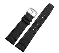 XMKT Für Longines Pioneer Sports Series Watchband L3.810/L3.820 Sport Canvas -Gurt 20mm 21 mm 22 mm für Männer Lederbodenzubehör(Black-pin Buckle,20mm)