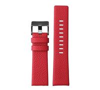 XMKT Lederuhrband für Diesel DZ7395 DZ7370 DZ7257 DZ7430 Schauen Sie sich Band Weiche Kuhwahnsinnsgurt an 24 m 26 mm 28 mm für Männer Frauen(Red-black buckle,24mm)