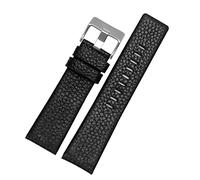 XMKT Lederuhrband für Diesel DZ7395 DZ7370 DZ7257 DZ7430 Schauen Sie sich Band Weiche Kuhwahnsinnsgurt an 24 m 26 mm 28 mm für Männer Frauen(Black-silver buckle,27mm)