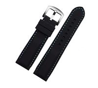 XMKT Männer silikon Uhrband 20mm 22 mm 24m für Mido Citizen Omega Sport Gummi Ersatzriemen rot blau orange weißes weiches Armband(Black Blue silver,20mm)