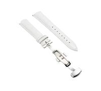 XNJIADVSY Kompatibel mit Lederarmband-Uhrenarmband Schmetterlingsverschluss, 18 mm, 20, 22, 24, Uhrenzubehör(White-S,22mm)