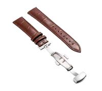 XNJIADVSY Kompatibel mit Lederarmband-Uhrenarmband Schmetterlingsverschluss, 18 mm, 20, 22, 24, Uhrenzubehör(Brow-S,14mm)