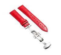 XNJIADVSY Kompatibel mit Lederarmband-Uhrenarmband Schmetterlingsverschluss, 18 mm, 20, 22, 24, Uhrenzubehör(Red-S,22mm)