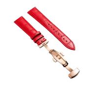 XNJIADVSY Kompatibel mit Lederarmband-Uhrenarmband Schmetterlingsverschluss, 18 mm, 20, 22, 24, Uhrenzubehör(Red-RG,22mm)