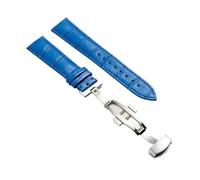 XNJIADVSY Kompatibel mit Lederarmband-Uhrenarmband Schmetterlingsverschluss, 18 mm, 20, 22, 24, Uhrenzubehör(Blue-S,14mm)