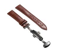 XNJIADVSY Kompatibel mit Lederarmband-Uhrenarmband Schmetterlingsverschluss, 18 mm, 20, 22, 24, Uhrenzubehör(Brown-BK,18mm)