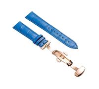 XNJIADVSY Kompatibel mit Lederarmband-Uhrenarmband Schmetterlingsverschluss, 18 mm, 20, 22, 24, Uhrenzubehör(Blue-RG,24mm)