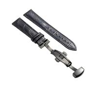 XNJIADVSY Kompatibel mit Lederarmband-Uhrenarmband Schmetterlingsverschluss, 18 mm, 20, 22, 24, Uhrenzubehör(Black-BK,18mm)