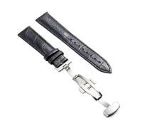 XNJIADVSY Kompatibel mit Lederarmband-Uhrenarmband Schmetterlingsverschluss, 18 mm, 20, 22, 24, Uhrenzubehör(Black-S,24mm)