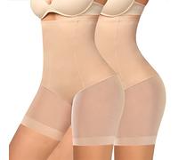 Xnova Bauchweg Unterhose Damen Anti Chafing, Shapewear Panty Shorts Scheuernde Oberschenkel, Hohe Taille Miederpants Atmungsaktive Body Shaper Kurz Leggings (2 Stück hautfarben, M)