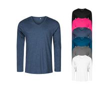 XO1460 X.O by Promodoro Herren V-Neck Langarmshirt Black XXL