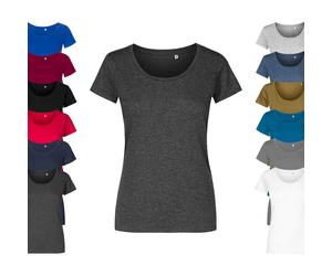 XO1545 X.O by Promodoro Damen T-Shirt Kurzarm Steel Grey (Solid) XXL