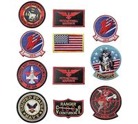 XoeLLe 11 Stück USA Flagge Maverick Patches Bestickt, Aufnäher zum Aufbügeln, Air Force Navy Marine Army Jacke Tactical Military Logo Dekorative Applikation für Kleidung Jacke Jeans Cap