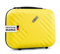 Xonic® Design Kosmetikkoffer aus ABS Hartschale - Robustes Beautycase als Handgepäck - Kosmetiktasche für Reisen - leicht & stabil (Neon Gelb)