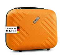 Xonic® Design Kosmetikkoffer aus ABS Hartschale - Robustes Beautycase als Handgepäck - Kosmetiktasche für Reisen - leicht & stabil (Neon Orange)