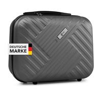 Xonic® Design Kosmetikkoffer aus ABS Hartschale - Robustes Beautycase als Handgepäck - Kosmetiktasche für Reisen - leicht & stabil (Dark Grey)