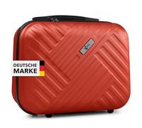 Xonic® Design Kosmetikkoffer aus ABS Hartschale - Robustes Beautycase als Handgepäck - Kosmetiktasche für Reisen - leicht & stabil (Rot)