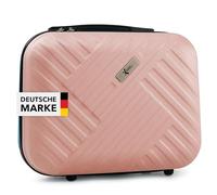 Xonic® Design Kosmetikkoffer aus ABS Hartschale - Robustes Beautycase als Handgepäck - Kosmetiktasche für Reisen - leicht & stabil (Pastell Rosa)