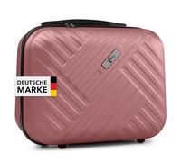 Xonic® Design Kosmetikkoffer aus ABS Hartschale - Robustes Beautycase als Handgepäck - Kosmetiktasche für Reisen - leicht & stabil (Rosé)