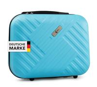 Xonic® Design Kosmetikkoffer aus ABS Hartschale - Robustes Beautycase als Handgepäck - Kosmetiktasche für Reisen - leicht & stabil (Neon Blue)